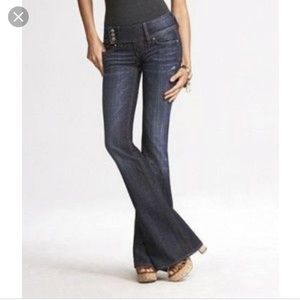 Express REROCK FLARE LEG EXTENDED TAB JEAN